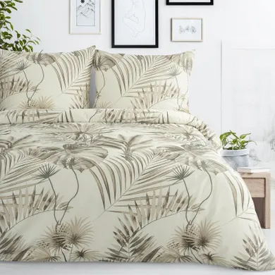 Eurofirany, komplet pościeli bawełnianej, Nina, 160-200 cm, beżowy