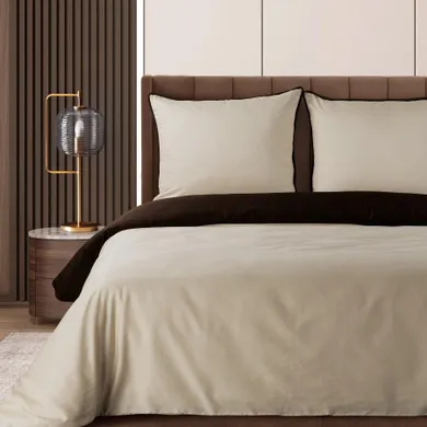 Eurofirany, komplet pościeli, Lunara, 140-200 cm, beżowy