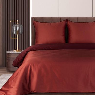 Eurofirany, komplet pościeli, Lunara, 220-200 cm, marsala