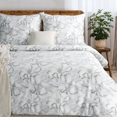 Eurofirany, komplet pościeli satynowej, Lisa, 220-200 cm, kremowy