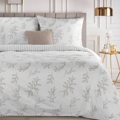 Eurofirany, komplet pościeli satynowej, Raya1, 140-200 cm, biały