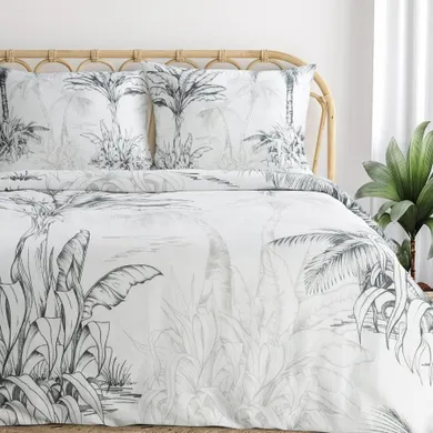 Eurofirany, komplet pościeli satynowej, spring, 160-200 cm, biały