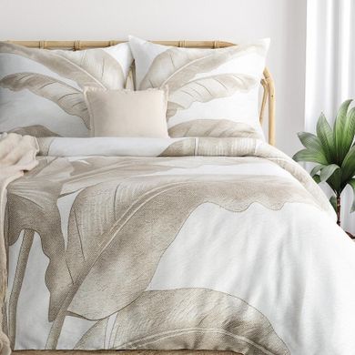 Eurofirany, komplet pościeli satynowej, spring, 220-200 cm, ciemnobeżowy