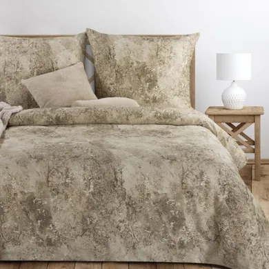 Eurofirany, komplet pościeli satynowej, Spring, 220-200 cm, jasnobrązowy