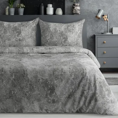 Eurofirany, komplet pościeli satynowej, Spring, 220-200 cm, srebrny