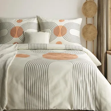 Eurofirany, komplet pościeli satynowej, Spring 87, 140-200 cm, jasnobeżowy