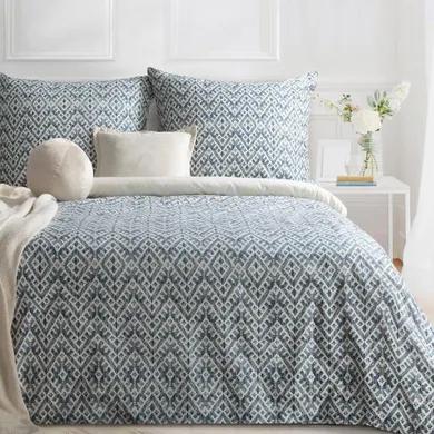 Eurofirany, komplet pościeli satynowej, Spring 98, 160-200 cm, granatowy