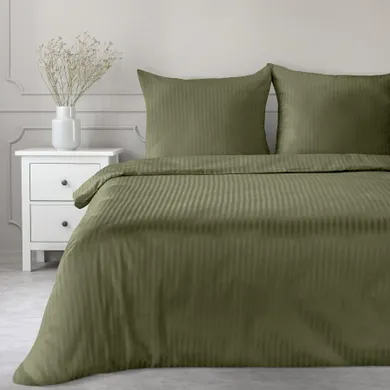 Eurofirany, komplet pościeli satynowej, Vera, 160-200 cm, oliwkowy