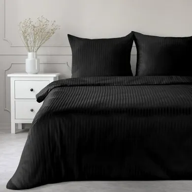 Eurofirany, komplet pościeli satynowej, Vera, 200-220 cm, czarna