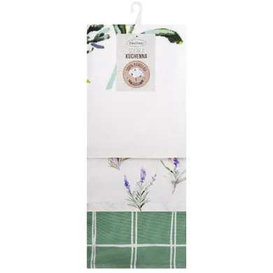 Eurofirany, komplet ręczników kuchennych, Lavender, 50-75 cm, naturalny