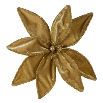 Eurofirany, kwiat świąteczny dekoracyjny, 24-24 cm, oliwkowy