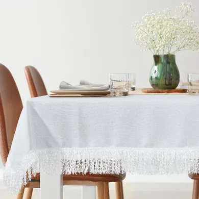 Eurofirany, obrus Jasper, 140-260 cm, biały