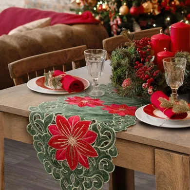 Eurofirany, obrus świąteczny, 35-180 cm, zielony