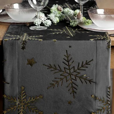 Eurofirany, obrus świąteczny, 40-140 cm, czarny