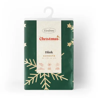 Eurofirany, obrus świąteczny, 85-85 cm, ciemnozielony