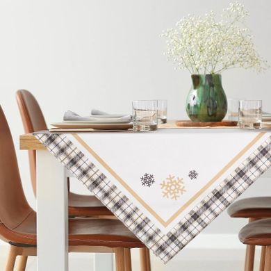 Eurofirany, obrus świąteczny, Angel, 85-85 cm, biały