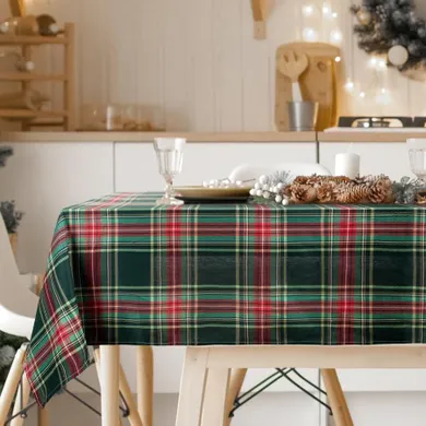 Eurofirany, obrus świąteczny, Aurora, 140-180 cm, czerwony