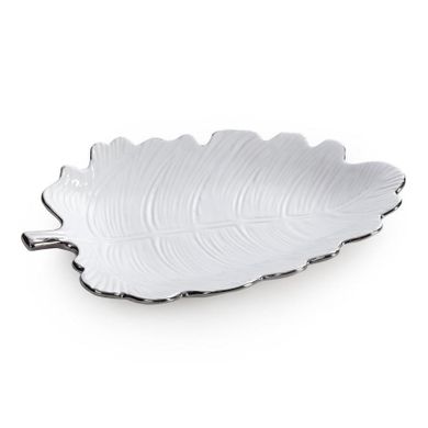 Eurofirany, patera dekoracyjna, Alma, 26-18-4 cm, biały