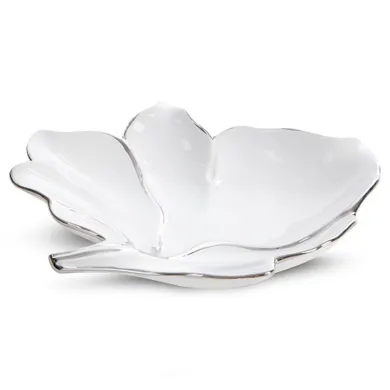 Eurofirany, patera dekoracyjna, Neris, 30-28-6 cm, biały