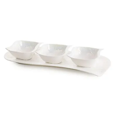 Eurofirany, patera dekoracyjna, Nina, 18-41-65 cm, perłowy