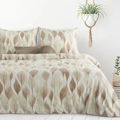 Eurofirany, pościel d91 Dafne, 220-200 cm, brązowy