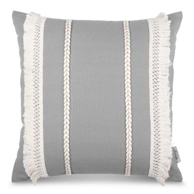 Eurofirany, poszewka boho, 45-45 cm, szary