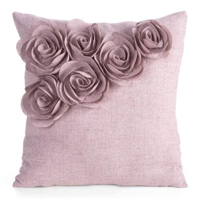 Eurofirany, poszewka Flores, 45-45 cm, różowy