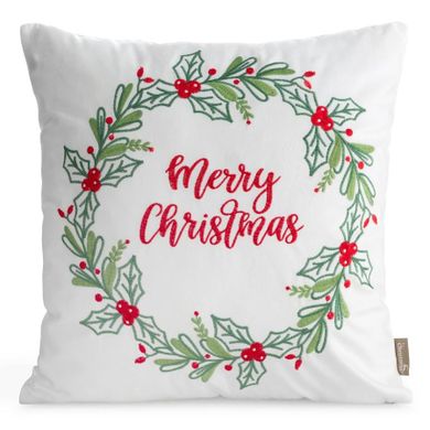 Eurofirany, poszewka świąteczna, 45-45 cm, biały