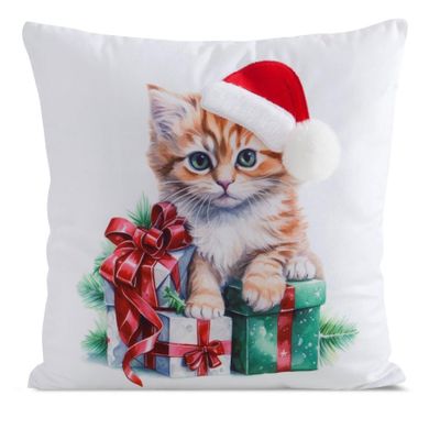 Eurofirany, poszewka świąteczna, 45-45 cm, biały