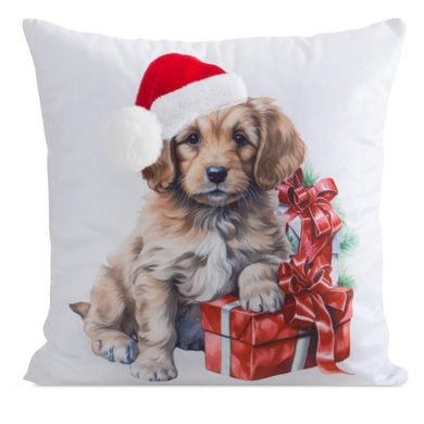 Eurofirany, poszewka świąteczna, 45-45 cm, biały