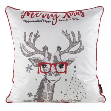 Eurofirany, poszewka świąteczna, 45-45 cm, biały