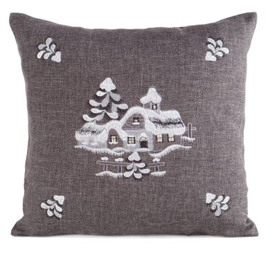 Eurofirany, poszewka świąteczna, 45-45 cm, stalowy