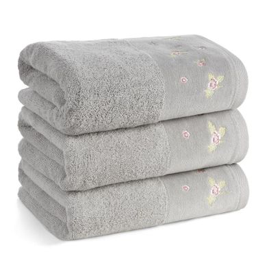 Eurofirany, ręcznik, Dalia, 50-90 cm, stalowy