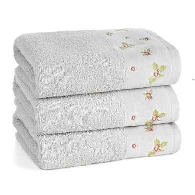 Eurofirany, ręcznik Dalia, 70-140 cm, srebrny