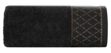 Eurofirany, ręcznik Layla, 50-90 cm, czarny