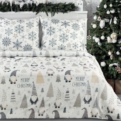 Eurofirany, świąteczny komplet pościeli, Dwarf, 220-200 cm, biały