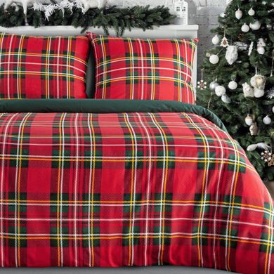 Eurofirany, świąteczny komplet pościeli, Jenny, 220-200 cm, czerwony