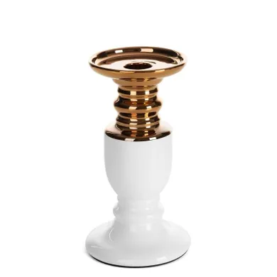 Eurofirany, świecznik dekoracyjny, Lari, 9-9-17 cm, biały