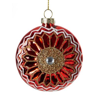 Eurofirany, szklana bombka choinkowa, 8 cm, czerwony