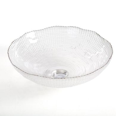 Eurofirany, szklana misa dekoracyjna, Daisy, 25-9 cm, biały