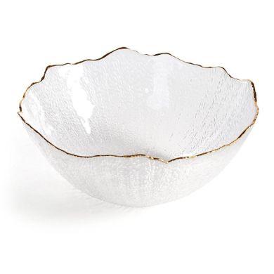 Eurofirany, szklana misa dekoracyjna, Tamara, 25-11 cm, biały