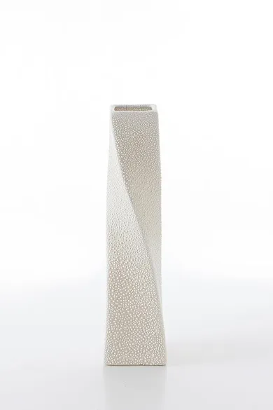 Eurofirany, wazon dekoracyjny, Riso, 8-8-32 cm, kremowy