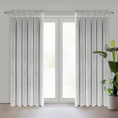 Eurofirany, zasłona gotowa, Alita, na szelkach, 140-250 cm, srebrny