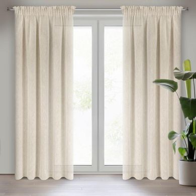 Eurofirany, zasłona gotowa, Angelica, na taśmie, 140-270 cm, beżowy