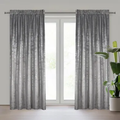 Eurofirany, zasłona gotowa, Avena, na taśmie, 135-270 cm, stalowy