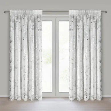 Eurofirany, zasłona gotowa, Celia, na taśmie, 140-270 cm, biały