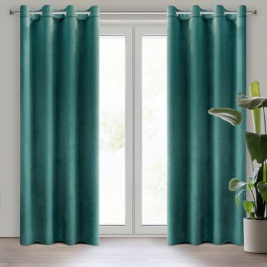 Eurofirany, zasłona gotowa, Darla, 140-250 cm, ciemnoturkusowy