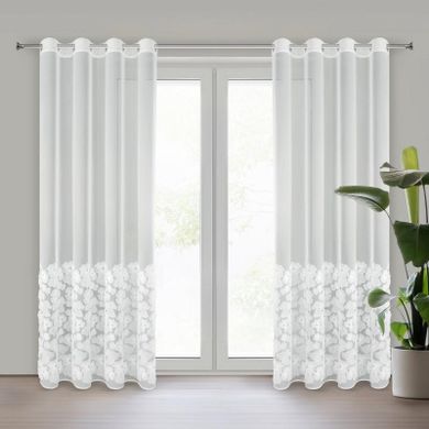 Eurofirany, zasłona gotowa, Jasmin, 140-250 cm, biały