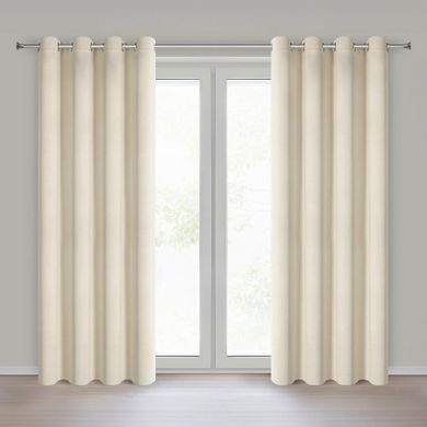 Eurofirany, zasłona gotowa, Nerisa, 140-250 cm, ciemnokremowy