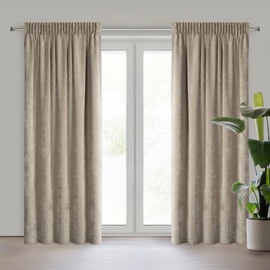 Eurofirany, zasłona gotowa, Nilo, na taśmie, 140-270 cm, ciemnobeżowy